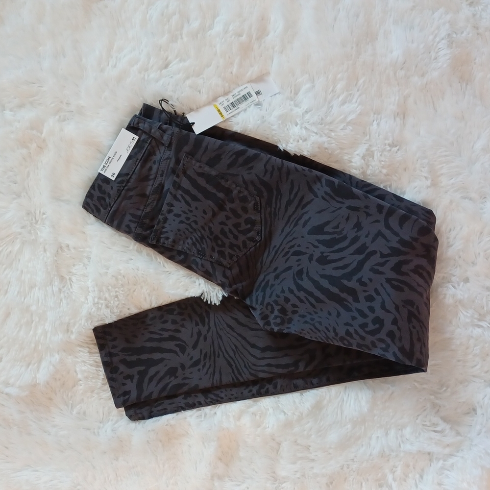 NWT Joe's Jean's The Icon Gray Animal Print Ankle Mid Rise Skinny Jeans … - Picture 7 of 15